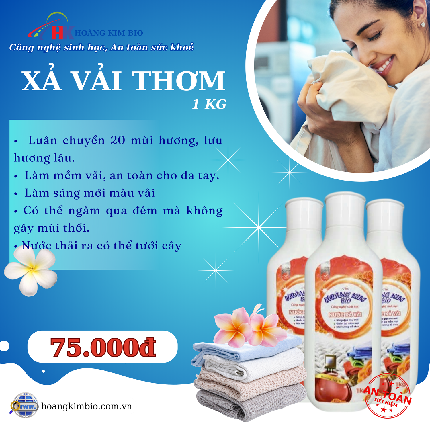NƯỚC XẢ VẢI HOÀNG KIM BIO 1KG