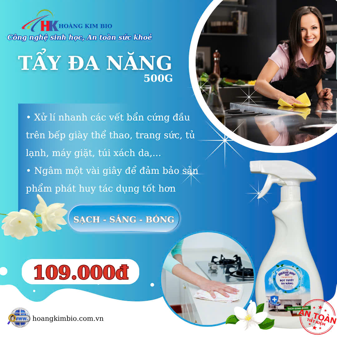 TẨY ĐA NĂNG BỌT TUYẾT - Chai tem xanh 500ML