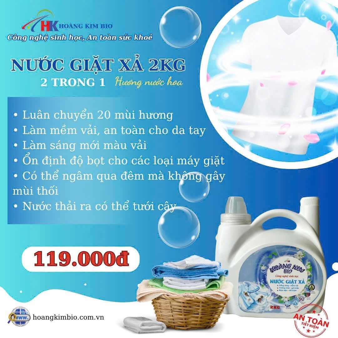 NƯỚC GIẶT XẢ HƯƠNG NƯỚC HOA - 2KG