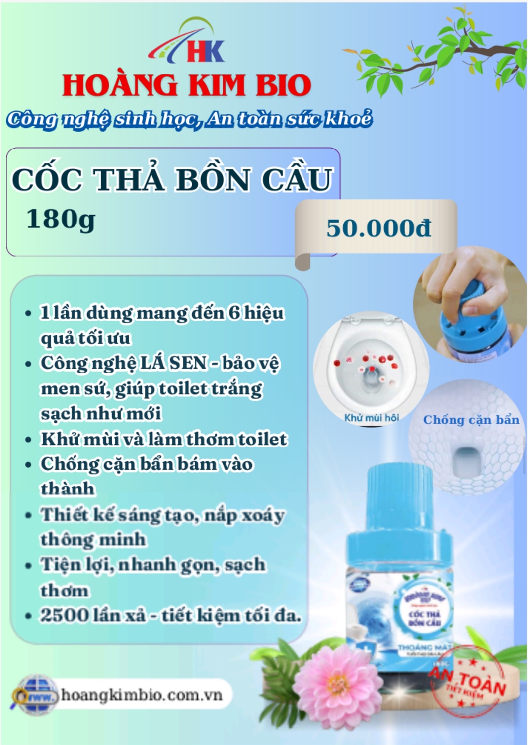 Cốc thả bồn cầu 180G