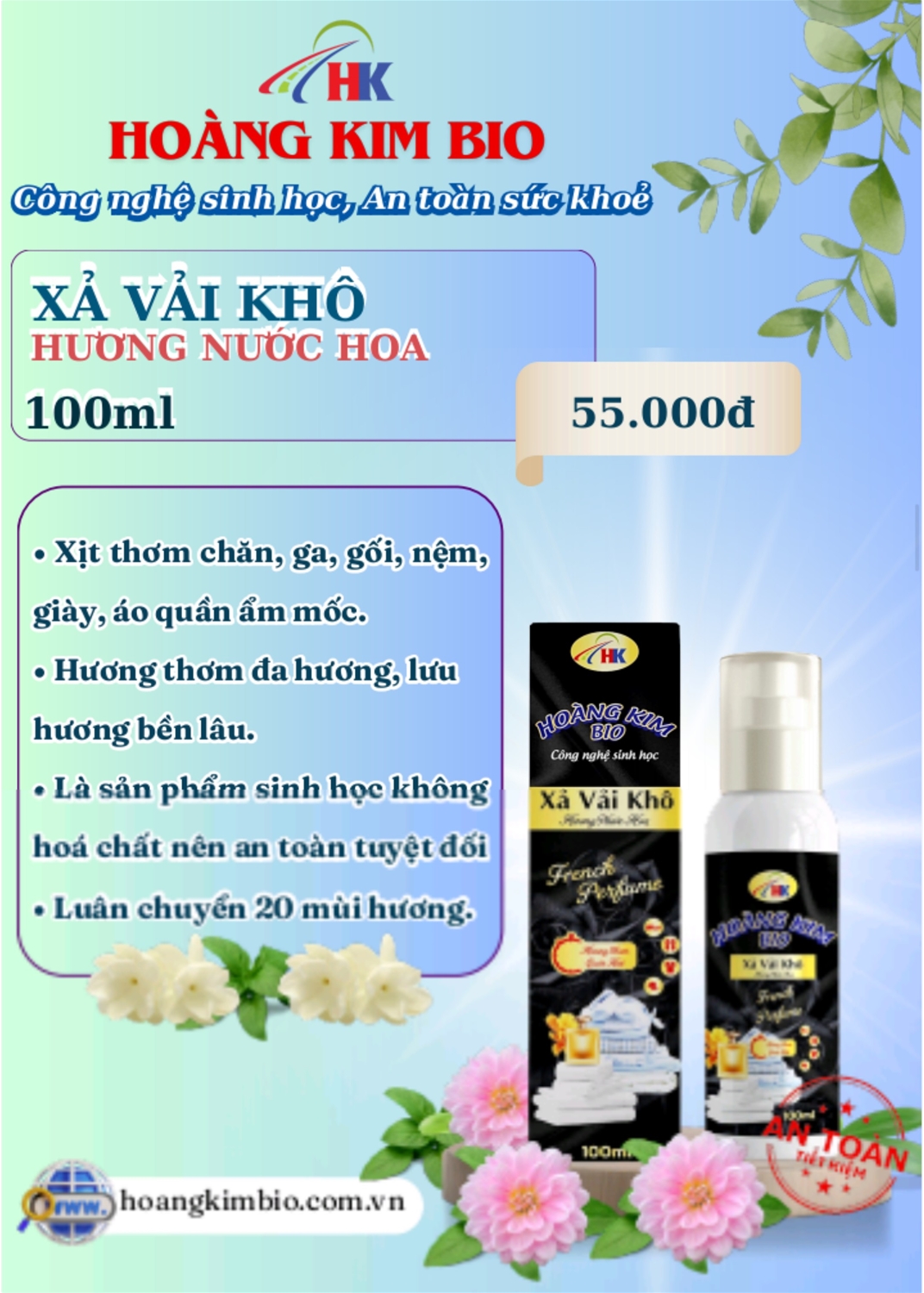 Xả vải khô hương nước hoa 100ml